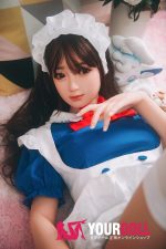Bezlya Doll 蝶豆 155cm  良乳 シリコンヘッド＋TPEボディ 可愛いメイド服ラブドール - 画像 (2)