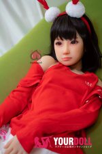 Momo 桃沢 H027-A 132cm  Aカップ  ノーマル肌 クリスマス  妊娠腹 顎機能付き  最新ラブドール - 画像 (2)