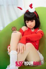 Momo 桃沢 H027-A 132cm  Aカップ  ノーマル肌 クリスマス  妊娠腹 顎機能付き  最新ラブドール - 画像 (9)
