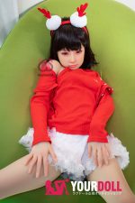 Momo 桃沢 H027-A 132cm  Aカップ  ノーマル肌 クリスマス  妊娠腹 顎機能付き  最新ラブドール - 画像 (15)