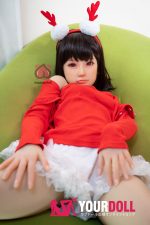Momo 桃沢 H027-A 132cm  Aカップ  ノーマル肌 クリスマス  妊娠腹 顎機能付き  最新ラブドール - 画像 (6)