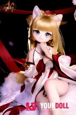 MOZU  きつねちゃん(小狐狸)  85cm 小胸 6kg 肌色＆瞳色＆ウィッグ＆メイク＆衣装は画像と同じ  ビニールヘッド+TPEボディ ラブドール