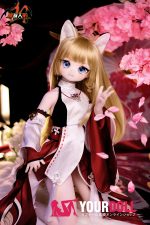 MOZU  きつねちゃん(小狐狸)  85cm 小胸 6kg 肌色＆瞳色＆ウィッグ＆メイク＆衣装は画像と同じ  ビニールヘッド+TPEボディ ラブドール - 画像 (3)