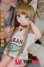 MOZU 黄豆 121cm 小胸 14.7kg 肌色＆瞳色＆ウィッグ＆メイク＆衣装は画像と同じ  ビニールヘッド+TPEボディ ラブドール - 画像 (8)