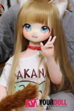 MOZU 黄豆 121cm 小胸 14.7kg 肌色＆瞳色＆ウィッグ＆メイク＆衣装は画像と同じ  ビニールヘッド+TPEボディ ラブドール - 画像 (3)