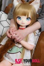 MOZU 黄豆 121cm 小胸 14.7kg 肌色＆瞳色＆ウィッグ＆メイク＆衣装は画像と同じ  ビニールヘッド+TPEボディ ラブドール - 画像 (6)