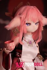 MOZU きつねちゃん(小狐狸) 2.0 85cm 小胸 6kg 肌色＆瞳色＆ウィッグ＆メイク＆衣装は画像と同じ  ビニールヘッド+TPEボディ ラブドール - 画像 (3)