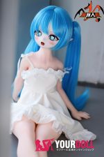 MOZU 芙芙 85cm 小胸 6kg 3Dの口と一体式の舌内蔵 肌色＆瞳色＆ウィッグ＆メイク＆衣装は画像と同じ  ビニールヘッド+TPEボディエルフ ラブドール - 画像 (7)