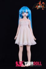MOZU 芙芙 85cm 小胸 6kg 3Dの口と一体式の舌内蔵 肌色＆瞳色＆ウィッグ＆メイク＆衣装は画像と同じ  ビニールヘッド+TPEボディエルフ ラブドール - 画像 (16)