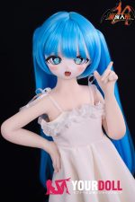 MOZU 芙芙 85cm 小胸 6kg 3Dの口と一体式の舌内蔵 肌色＆瞳色＆ウィッグ＆メイク＆衣装は画像と同じ  ビニールヘッド+TPEボディエルフ ラブドール - 画像 (2)