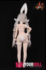 MOZU 白兔 85cm 小胸 6kg 肌色＆瞳色＆ウィッグ＆メイク＆衣装は画像と同じ ビニールヘッド+TPEボディ ラブドール - 画像 (12)