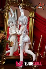 MOZU 白兔 85cm 小胸 6kg 肌色＆瞳色＆ウィッグ＆メイク＆衣装は画像と同じ ビニールヘッド+TPEボディ ラブドール - 画像 (11)