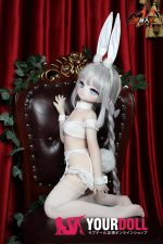 MOZU 白兔 85cm 小胸 6kg 肌色＆瞳色＆ウィッグ＆メイク＆衣装は画像と同じ ビニールヘッド+TPEボディ ラブドール - 画像 (6)