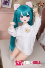 MOZU  小音  85cm 小胸 6kg 肌色＆瞳色＆ウィッグ＆メイク＆衣装（COS服）は画像と同じ  ビニールヘッド+TPEボディ 可愛いラブドール - 画像 (5)