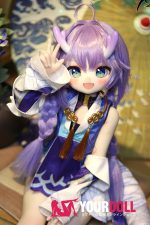 MOZU  小白竜  85cm 小胸 6kg 肌色＆瞳色＆ウィッグ＆メイク＆衣装（尻尾付き）は画像と同じ  ビニールヘッド+TPEボディ 2次元ラブドール - 画像 (4)