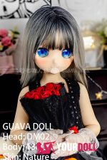 GUAVADOLL DM02 136cm  AAカップ ノーマル肌 手描きメイク ビニール製のヘッド 猫口 お嬢ちゃん ラブドール - 画像 (3)