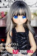 GUAVADOLL DM02 136cm  AAカップ ノーマル肌 手描きメイク ビニール製のヘッド 猫口 お嬢ちゃん ラブドール