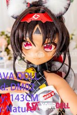 GUAVADOLL DM02 143cm Cカップ ブラウン肌 デカールメイク ビニール製のヘッド 獣耳娘 アニメドール - 画像 (3)