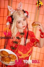 Shedoll Jenny(珍妮) 148cm Dカップ フルシリコン 顎機能追加可 チャイナドレス 童顔巨乳 ラブドール - 画像 (2)