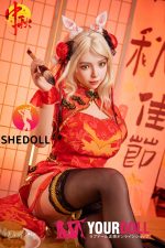Shedoll Jenny(珍妮) 148cm Dカップ フルシリコン 顎機能追加可 チャイナドレス 童顔巨乳 ラブドール - 画像 (5)