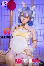 Shedoll Duoduo(朵朵) 148cm Dカップ シリコンヘッド+TPEボディ 顎機能追加可 愛嬌 チャイナドレス ラブドール - 画像 (5)