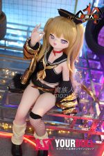 MOZU Betti 小胸 141cm 23kg 画像通りの仕様付き ビニール製のヘッド+TPEボディ 猫口 目が星 アニメドール - 画像 (7)