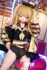 MOZU Betti 小胸 141cm 23kg 画像通りの仕様付き ビニール製のヘッド+TPEボディ 猫口 目が星 アニメドール - 画像 (5)