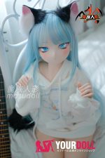 MOZU 薄荷 121cm 大胸 15kg 画像と同じ仕様 ビニールヘッド+TPEボディ 猫娘 萌え袖 癒し系 アニメドール 最新 - 画像 (2)