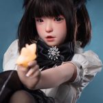 Fudoll 環奈 #J008 148cm Dカップ シリコンヘッド+TPEボディ 顎機能追加可 黒猫ちゃん 愛嬌 激萌え ラブドール