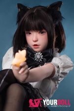 Fudoll 環奈 #J008 148cm Dカップ シリコンヘッド+TPEボディ 顎機能追加可 黒猫ちゃん 愛嬌 激萌え ラブドール