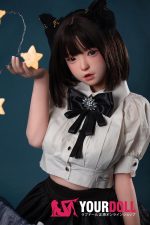 Fudoll 環奈 #J008 148cm Dカップ シリコンヘッド+TPEボディ 顎機能追加可 黒猫ちゃん 愛嬌 激萌え ラブドール - 画像 (5)