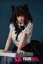 Fudoll 環奈 #J008 148cm Dカップ シリコンヘッド+TPEボディ 顎機能追加可 黒猫ちゃん 愛嬌 激萌え ラブドール - 画像 (9)