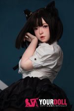 Fudoll 環奈 #J008 148cm Dカップ シリコンヘッド+TPEボディ 顎機能追加可 黒猫ちゃん 愛嬌 激萌え ラブドール - 画像 (2)