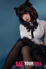 Fudoll 環奈 #J008 148cm Dカップ シリコンヘッド+TPEボディ 顎機能追加可 黒猫ちゃん 愛嬌 激萌え ラブドール - 画像 (11)