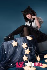 Fudoll 環奈 #J008 148cm Dカップ シリコンヘッド+TPEボディ 顎機能追加可 黒猫ちゃん 愛嬌 激萌え ラブドール - 画像 (17)