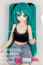GUAVADOLL DM02 145cm Aカップ ノーマル肌 手描きメイク ビニール製のヘッド コスプレ系 ミクちゃん アニメドール - 画像 (2)