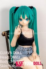 GUAVADOLL DM02 145cm Aカップ ノーマル肌 手描きメイク ビニール製のヘッド コスプレ系 ミクちゃん アニメドール - 画像 (7)