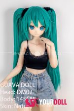 GUAVADOLL DM02 145cm Aカップ ノーマル肌 手描きメイク ビニール製のヘッド コスプレ系 ミクちゃん アニメドール - 画像 (8)