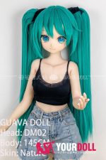 GUAVADOLL DM02 145cm Aカップ ノーマル肌 手描きメイク ビニール製のヘッド コスプレ系 ミクちゃん アニメドール - 画像 (6)