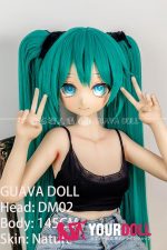 GUAVADOLL DM02 145cm Aカップ ノーマル肌 手描きメイク ビニール製のヘッド コスプレ系 ミクちゃん アニメドール - 画像 (4)