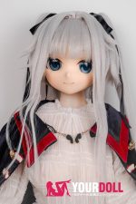 GUAVADOLL DM02 145cm Aカップ ノーマル肌 手描きメイク ビニール製のヘッド 白髪 愛嬌 アニメドール - 画像 (4)