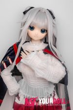GUAVADOLL DM02 145cm Aカップ ノーマル肌 手描きメイク ビニール製のヘッド 白髪 愛嬌 アニメドール - 画像 (7)