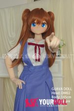GUAVADOLL DM02 145cm Aカップ ノーマル肌 手描きメイク ビニール製のヘッド 気が強い コスプレ系 美少女 アニメドール - 画像 (8)