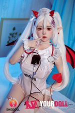 Shedoll Duoduo(朵朵) 148cm Dカップ フルシリコン 顎機能追加可 コスプレ系 小悪魔彼女 つけ耳 ラブドール - 画像 (5)