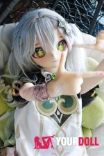 WM Dolls 146cm Cカップ #Y008 ビニール製ヘッド+TPE製ボディ ノーマル肌 可愛い コスプレ系 アニメドール - 画像 (2)