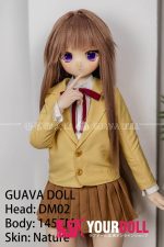 GUAVADOLL DM02 145cm Aカップノーマル肌 デカールメイク ビニール製のヘッド 無垢 お嬢ちゃん アニメドール - 画像 (3)