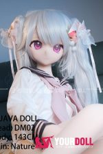 GUAVADOLL DM02 143cm Cカップ ノーマル肌 手描きメイク 瞳デカール ビニール製のヘッド 儚い 美少女 アニメドール - 画像 (2)