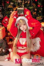 Shedoll Luoyi(洛伊) 145cm Gカップ シリコンヘッド+TPEボディ 顎機能追加可 童顔巨乳 サンタガール 可愛い ラブドール - 画像 (9)