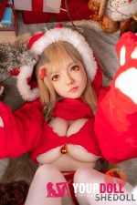 Shedoll Luoyi(洛伊) 145cm Gカップ シリコンヘッド+TPEボディ 顎機能追加可 童顔巨乳 サンタガール 可愛い ラブドール - 画像 (7)