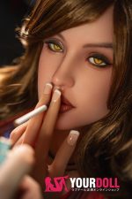 Orange in #618 161cm Gカップ Tan肌 シリコンヘッド+TPEボディ 顎機能付き 爆乳 熟女 ラブドール 新品 - 画像 (4)